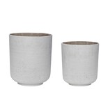 Hubsch Bloempot lichtgrijs - set van 2 stuks Hubsch Bloempot lichtgrijs - set van 2 stuks