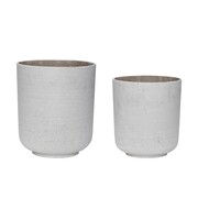 Hubsch Bloempot lichtgrijs - set van 2 stuks Hubsch Bloempot lichtgrijs - set van 2 stuks