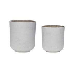 Hubsch Pot de fleurs gris clair - set de 2 pièces Hubsch Pot de fleurs gris clair - set de 2 pièces