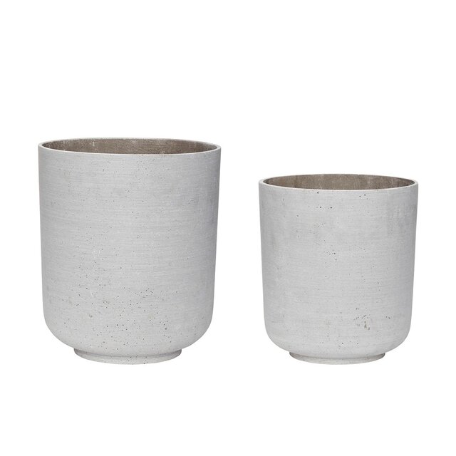 Hubsch Pot de fleurs gris clair - set de 2 pièces