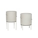 Hubsch Pot met standaard grijs - set van 2 stuks Hubsch Pot met standaard grijs - set van 2 stuks