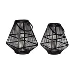 Hubsch Lanternes bambou noir - set de 2 pièces