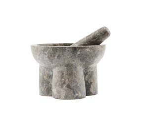 House Doctor Mortero Kulti con mármol de mortero - gris / marrón