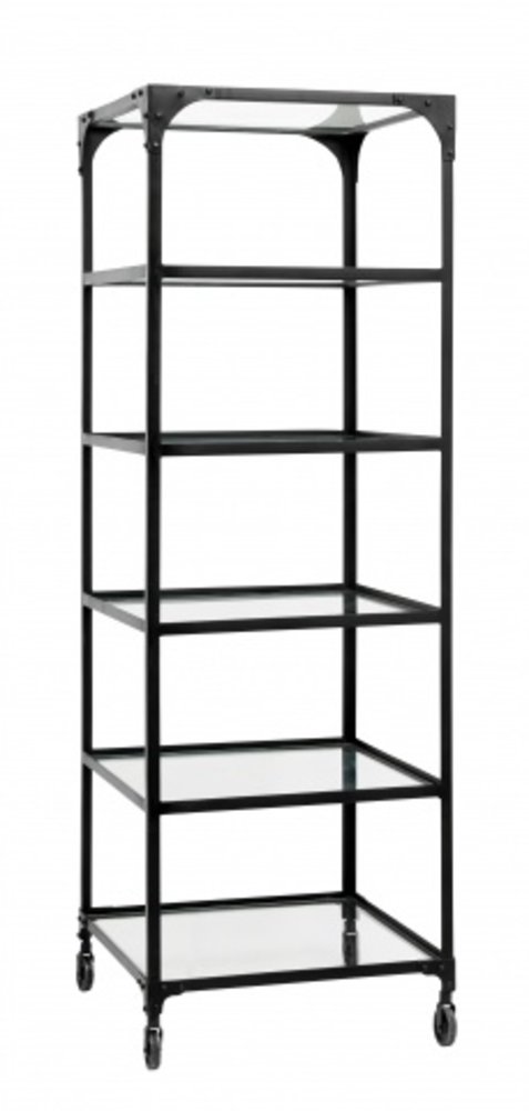 Nordal Estante de hierro con ruedas - negro Nordal Estante de hierro con ruedas - negro