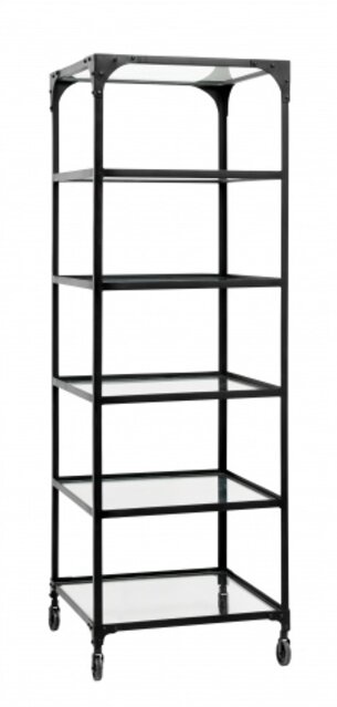 Nordal Estante de hierro con ruedas - negro Nordal Estante de hierro con ruedas - negro