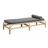 Nordal Banquette en rotin Bali avec matelas gris