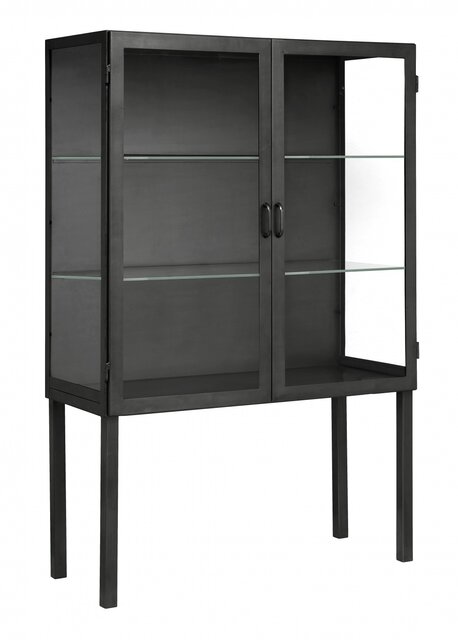 Nordal New York display kast met 2 deuren - zwart