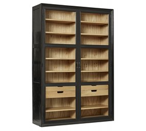 Nordal Armoire Viva avec portes vitrées - noir