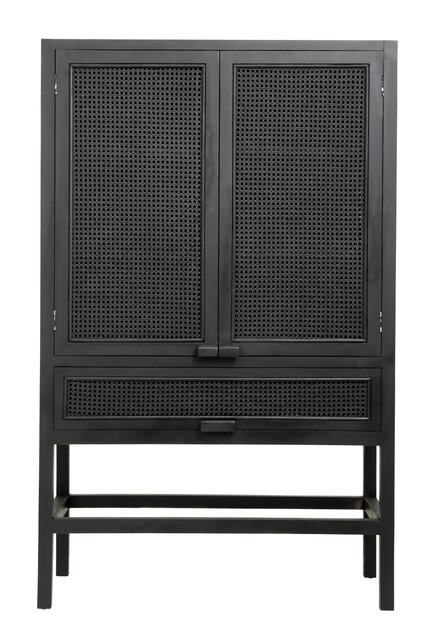 Nordal Merge  teak kast met webbing - zwart