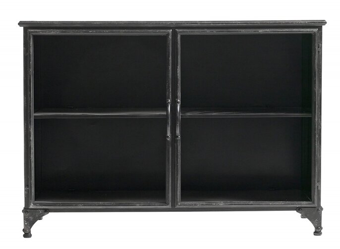 Nordal Downtown iron cabinet - black 104x35x74cm