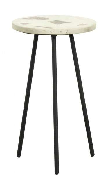 Nordal Table d'appoint en terrazzo - noir / pistache