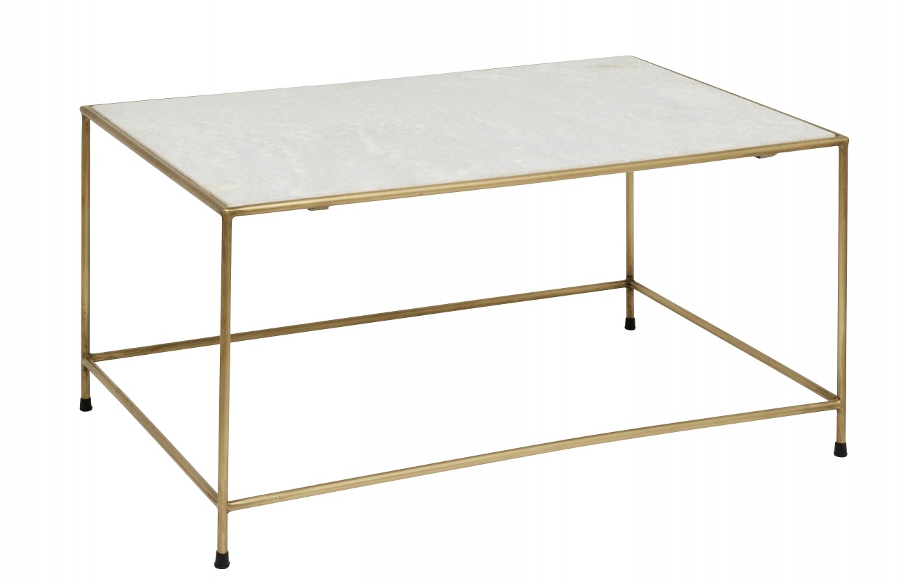 Nordal Timeless Coffee Table White Marble Brass Living And Co