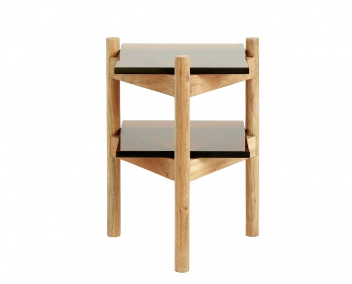 Nordal Table d'appoint en ambre - bois / verre