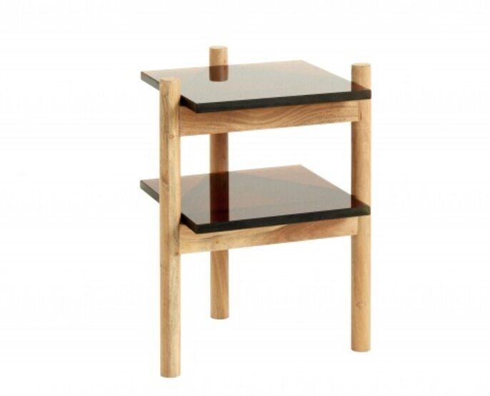 Nordal Amber Beistelltisch - Holz / Glas