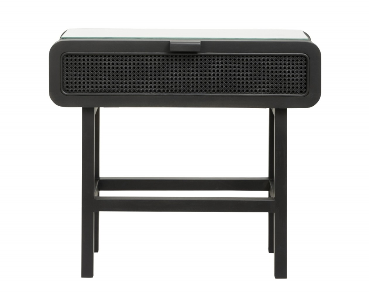 Nordal Mesa consola Merge de teca con cincha - negro Nordal Mesa consola Merge de teca con cincha - negro