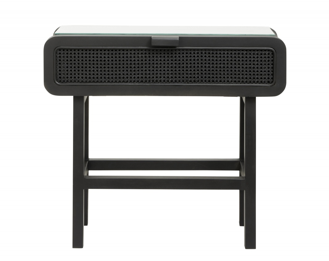 Nordal Table console Merge en teck avec sangle - noir