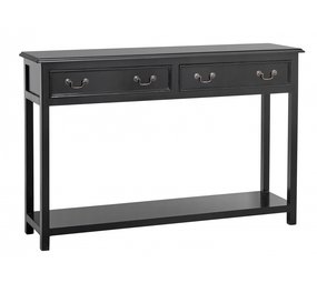 Black narrow console on sale table with drawers