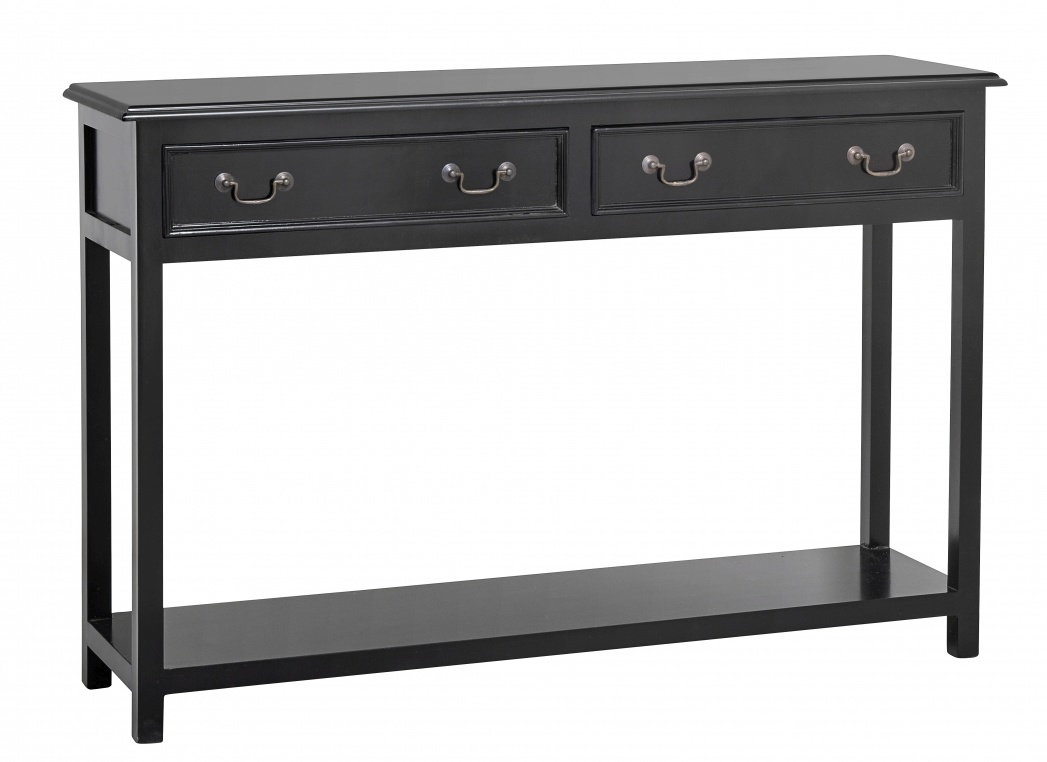Nordal Table console Moss avec tiroirs - noir