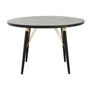 Nordal Round dining table - black wood