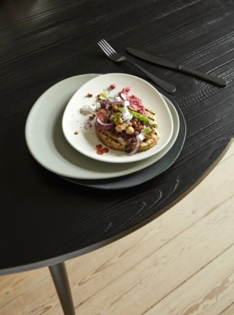 Nordal Table à manger ronde - bois noir