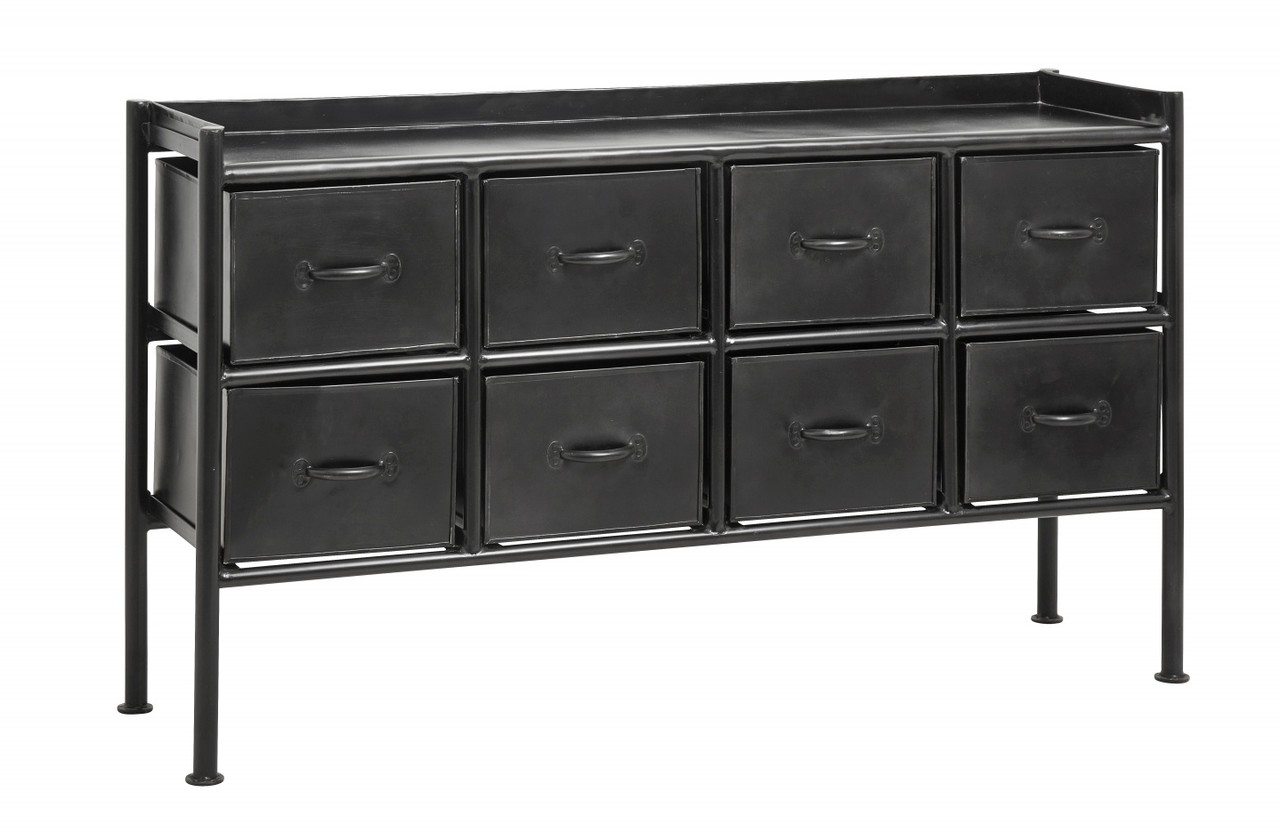 Nordal Portland iron cabinet with drawers - black Nordal Portland iron cabinet with drawers - black