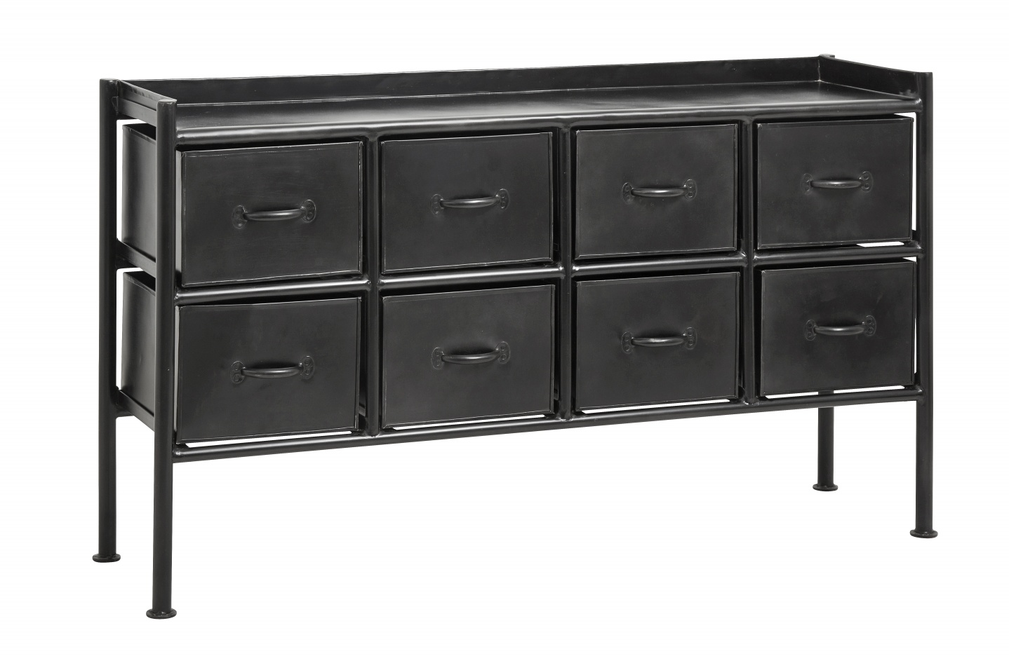 Nordal Armoire Portland en fer avec tiroirs - noir