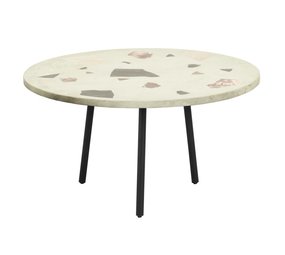 Nordal Mesita redonda de terrazo - pistacho