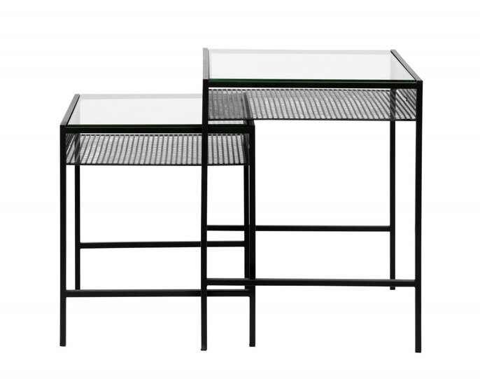Nordal Rona table set with glass top