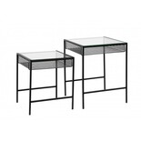 Nordal Ensemble de table Rona avec plateau en verre Nordal Ensemble de table Rona avec plateau en verre