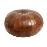 Nordal Pouf Rugby en cuir - brun antique