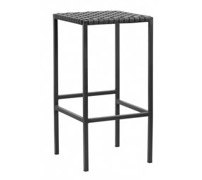 Nordal Barstuhl aus schwarzem Leder / Metall