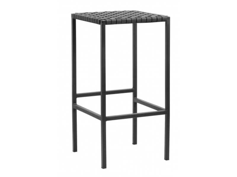 Nordal barstol svart skinn metall LIVING AND CO. Hübsch Barstol sort Metall