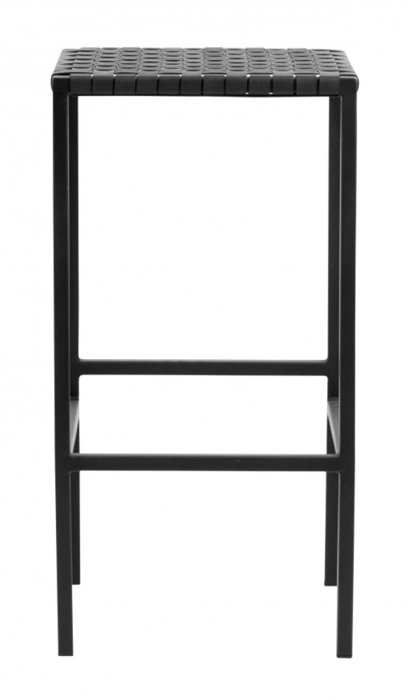 Nordal Chaise de bar cuir noir / métal