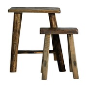Nordal Tabourets bruts en bois - set de 2 pièces