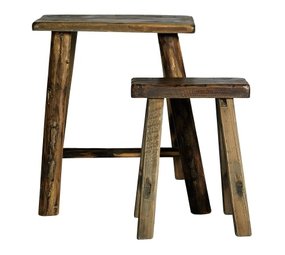 Nordal Rough stools wood - set of 2 pieces