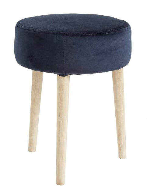 Nordal Velvet kruk blauw Nordal Velvet kruk blauw
