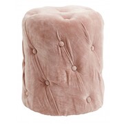 Nordal Velvet ottoman with buttons - pink Nordal Velvet ottoman with buttons - pink