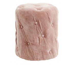 Nordal Velvet poef met knopen - roze