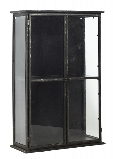Nordal Armoire murale Downtown en fer - noir 80x20x121cm