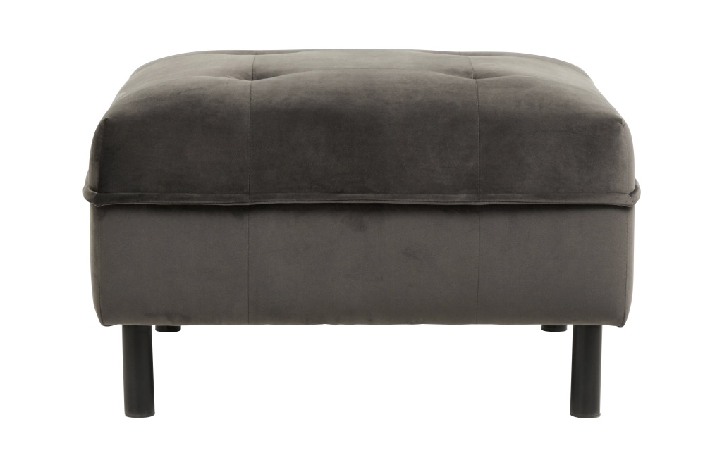 Nordal Puff velvet ottoman - gray
