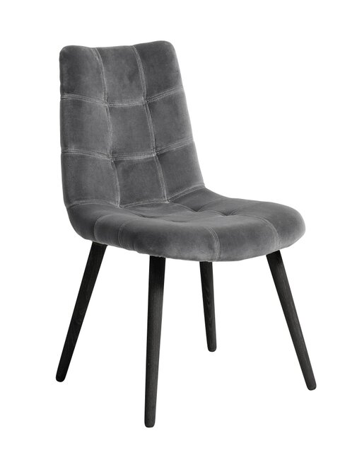 Nordal Silla de comedor terciopelo - gris