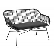 Nordal Garden bench incl. Cushion - black Nordal Garden bench incl. Cushion - black