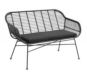 Nordal Garden bench incl. Cushion - black