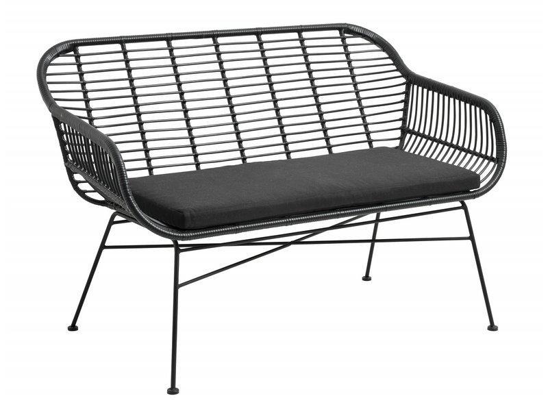 Nordal Garden Bench Incl Cushion Black Living And Co