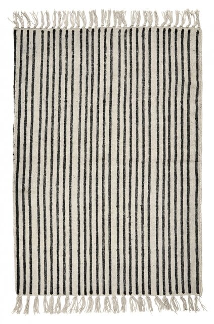 Nordal Alfombra de rayas - blanco roto / negro