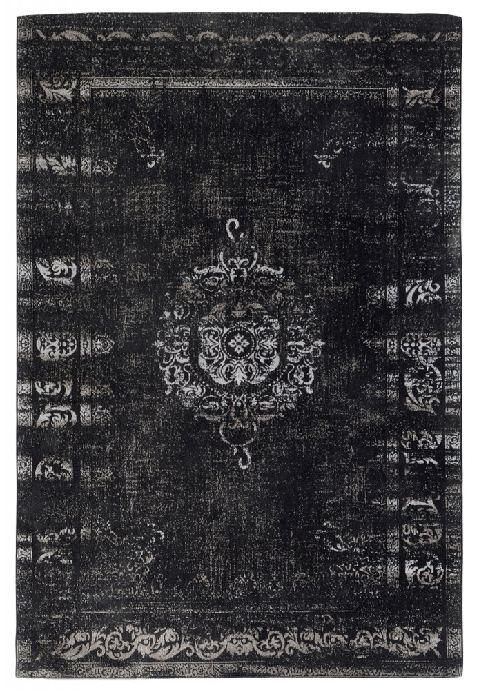 Nordal Gran alfombra tejida - gris oscuro / negro 160x240