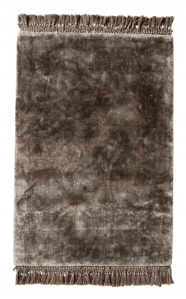 Nordal Ædel tæppe med frynser - varmgrå 160x240 Nordal Ædel tæppe med frynser - varmgrå 160x240