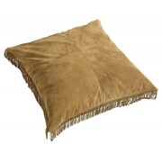 Nordal Coussin en cuir hippie avec rembourrage - marron 100x100cm