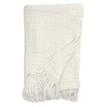Nordal Bedspread with fringed linen - white