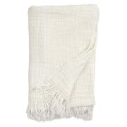 Nordal Bedsprei met franjes linnen - wit